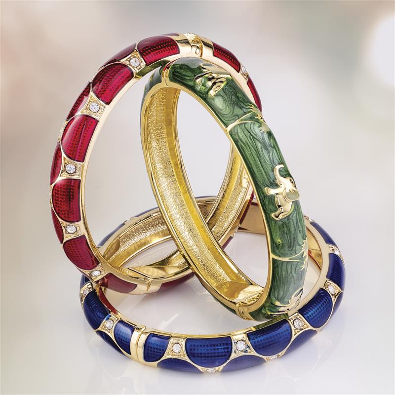 Jewel Toned Bangles (Set of 3)